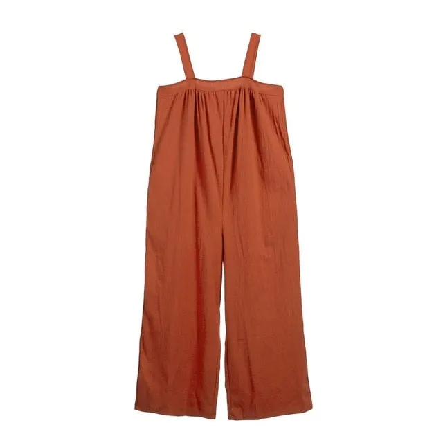 Women Loose Baggy Jumpsuit Dungarees Playsuit Romper Ladies Casual Wide Leg Trousers Summer Holiday Clothing